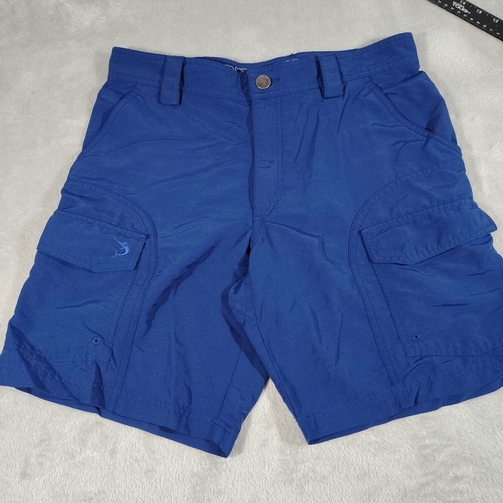 Reel Legend Cargo Shorts Men 32/8.5 Blue Beach Fishing Hiking Outdoor Boating